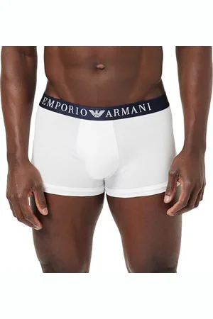 Emporio Armani Herren Stretch Superfine Cotton Trunks, White, M