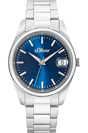 QS by s.Oliver Armbanduhr Herren Quarzuhr Analog, mit Edelstahl Armband, , 5 bar Wasserdicht, Kommt in Uhren Geschenk Box, 2033527