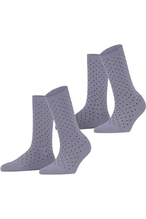 ESPRIT Damen Socken Fine Dot Multipack W So Baumwolle gemustert 2 Paar, , 35-38