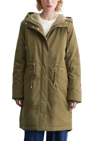 Marc O’ Polo Marc OߴPolo Denim Damen Parka mit Kapuze Relaxed Fit, Braun , S