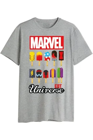 Marvel Herren Memarcots288 T-Shirt, Grau meliert, M