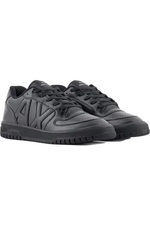 Armani Exchange Herren Duck Sneaker, Black+Black, 43.5 EU