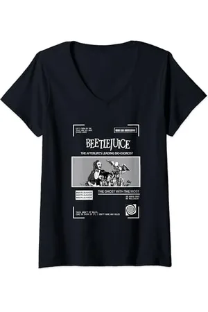 BEETLEJUICE Here Lies T-Shirt mit V-Ausschnitt