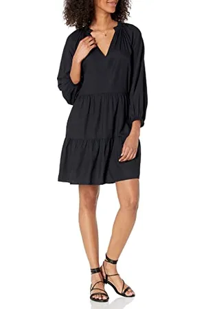THE DROP Damen Gestuftes Minikleid mit Rüschenausschnitt von @caralynmirand, , S