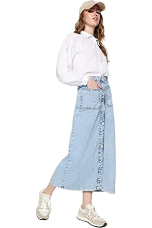 Trendyol Damen Damen Gerade Maxi Stift Hijab-rock Skirt Western, , 36