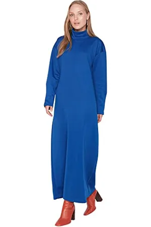 Trendyol Damen Woman Midi Bodycon rolkraag tricot jurk Kleid, , M EU