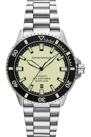 Emporio Armani Watch for Men, Quartz Movement and 42mm Case Size with Stainless Steel, Leather or Silicone Strap , 42.5MM
