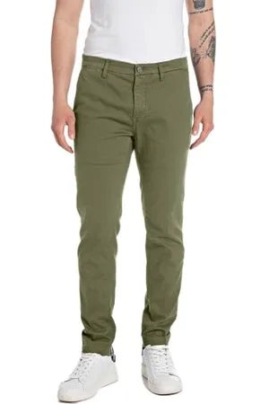 Replay Herren Chino Zeumar Slim-Fit X-Lite Plus, (Grün), 33W / 34L
