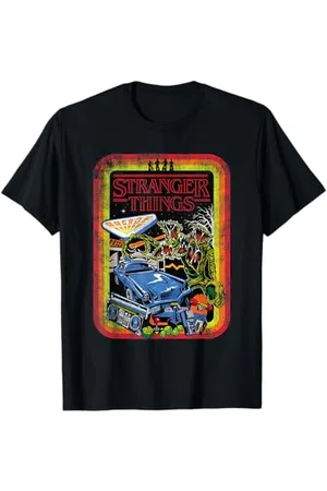 Stranger Things T-Shirt Unisex Erwachsene Klein EU 100% Polyester Klassisch Retro Sketch Cover Horror Design