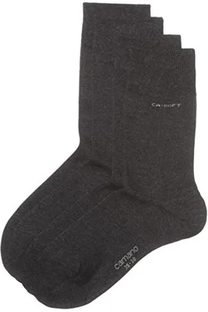 Camano Unisex 2er Pack einfarbige Socken mit verstärkten Zehen und Fersen Damen & Herren Strümpfe, Gr. 43-46