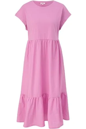 QS by s.Oliver Luftiges Baumwollkleid im Fabricmix und Relaxed Fit 40