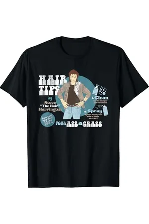 Stranger Things Steve Harrington Pose Spray Warnung Haarspitze T-Shirt