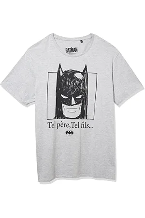 Batman Herren Mebatmbts207 T-Shirt, Grau meliert, L