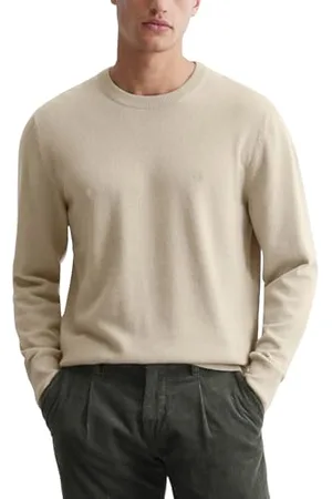 Marc O’ Polo Marc OߴPolo Herren Strickpullover mit Rundhalsausschnitt klassisch, Beige (Dapple Gray), M