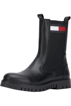 Tommy Hilfiger Damen Chelsea Boots aus Leder, (Black), 41