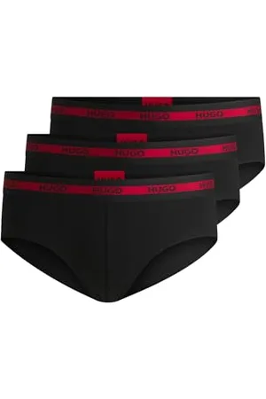HUGO BOSS Herren HIPBR Triplet Planet Dreier-Pack Slips aus Stretch-Baumwolle mit Logo-Bund Schwarz002 XXL