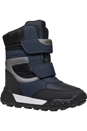 Geox J TREKKYUP Boy B ABX Snow Boot, Navy/Silver, 26 EU
