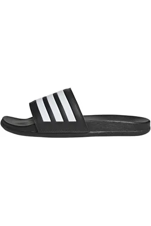 adidas Unisex Adilette Comfort Slides, Core Black / Cloud White, 43 EU