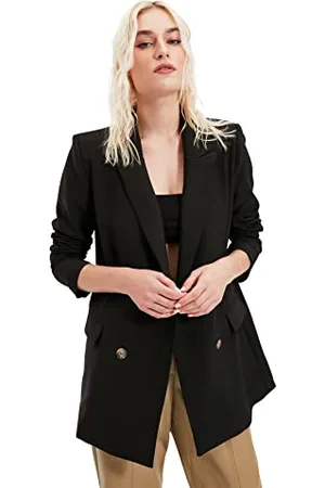 Trendyol Black Button Übergroße Craissile Blazer Jacke,