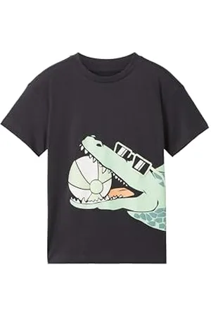 TOM TAILOR Jungen Kinder T-Shirt mit Print, coal grey, 104/110