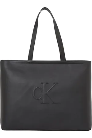 Calvin Klein Damen Shopper Sculpted Slim mit Logo, Schwarz (Black), Einheitsgröße