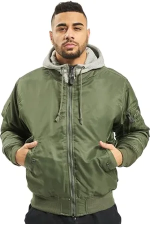 Brandit MA1 Sweat Hooded Jacket, Farbe: oliv+grey, Größe: S