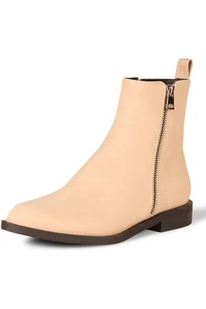 Amazon Damen Flacher Halbstiefel mit Reißverschluss außen, , 37.5 EU