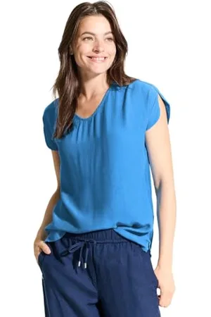 CECIL Damen B344833 Uni Viskose Bluse, , Medium
