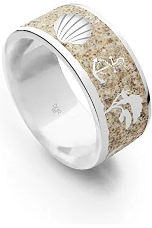 DUR Schmuck Unisex Ring OSTSEE, Strandsand, Silber 925/- rhodiniert (R5229) (54 (17.2))