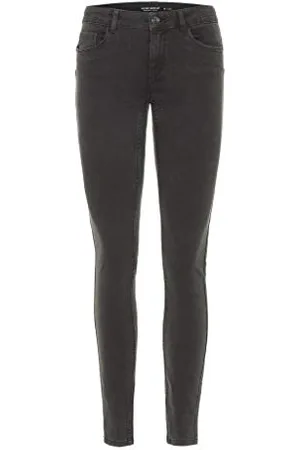 VERO MODA Damen Vmseven Nw Shape Up Vi501 Noos Slim Jeans, Dark Grey Denim, S EU