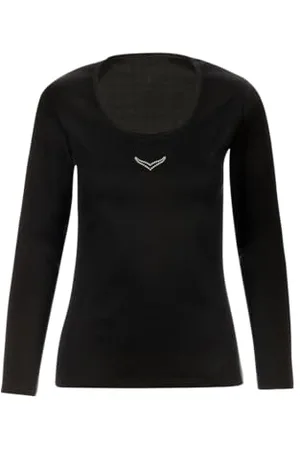 Trigema Damen Langarmshirt mit Swarovski Elements, Einfarbig, Gr. 38 (Herstellergröße: M), ( 008)