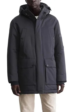 Marc O’ Polo Marc OߴPolo Herren Parka mit Kapuze gefüttert, Blau (Dark Navy), S