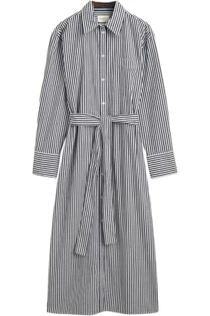GANT Damen REL Striped POPLIN Shirt Dress Kleid, , 42