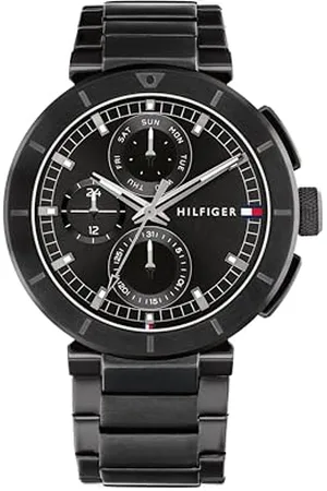Tommy Hilfiger Multi Zifferblatt Quarz Uhr für Herren mit Schwarzes Edelstahlarmband - 1792119