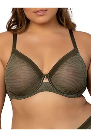 CURVY COUTURE Damen Sheer Mesh Full Coverage Unlined Underwire Bra BH mit voller Abdeckung, Durchsichtig, , 95C