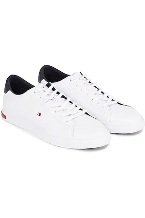 Tommy Hilfiger ESSENTIAL LEATHER DETAIL VULC Vulkanisierte Sneaker Herren, (White), 39 EU