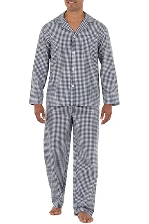 Fruit Of The Loom Herren Langärmliges Pyjama-Set aus breitem Stoff Pyjamaset, , Small