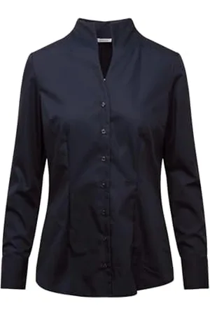 Seidensticker Damen City Langarm Slim Fit Kelchkragen Bügelfrei Bluse, (18), 46 EU