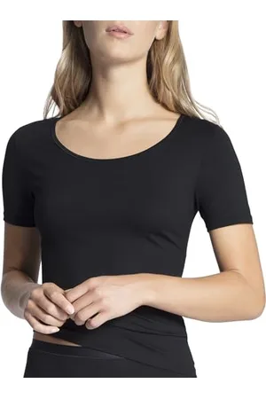 Calida Natural Comfort T-Shirt Damen, Rundhalsausschnitt, aus hochwertiger Baumwolle, mit natürlichem Glanz und glattem Griff