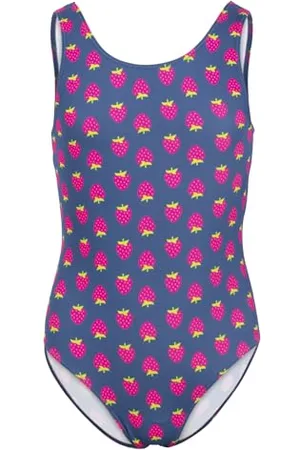 Fashy Mädchen Badeanzug, mit Allover-Print Erdbeeren