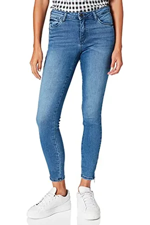 Noisy May Damen Skinny Jeans NMKIMMY NR ANKLE ZIP JEANS AZ062LB NOOS 27006065,Blau ,W25/L32