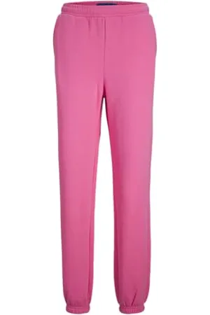 JACK & JONES Damen JXABBIE HW REL Every Brush Pants NOOS Jogginghose, Carmine Rose/Print:Magenta Logo, S