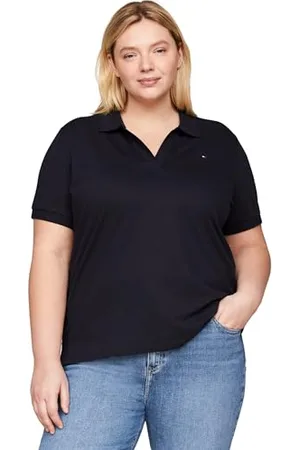 Tommy Hilfiger Damen Poloshirt Kurzarm Curve Regular Fit, , 48