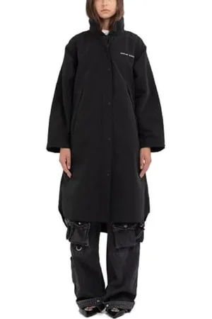 Replay Damen Parka mit Knopfleiste, (Schwarz), XL