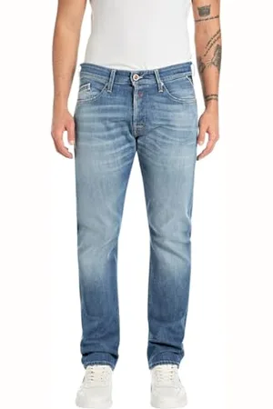 Replay Herren Jeans Waitom Regular-Fit, Blau , 34W / 30L