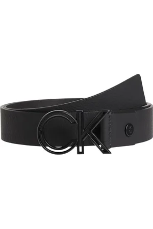Calvin Klein Herren Gürtel aus Leder, Schwarz (Ck Black Smooth), 90 cm