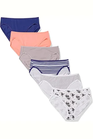 Amazon Damen Slip aus Baumwolle mit hohem Beinschnitt (in Übergröße erhältlich), 6er-Pack, , 44