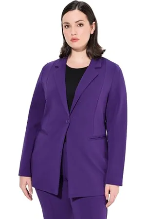 Ulla Popken Damen große Größen Übergrößen Plus Size Blazer, Punto di Roma, A-Linie, Reverskragen, Stretch