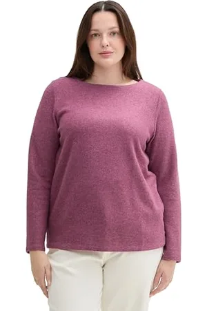 TOM TAILOR Damen Plussize Cosy Sweatshirt mit Knöpfen, , 52