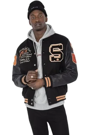 Schott NYC Herren lcteddybd Jacke, Schwarz/Schwarz, S